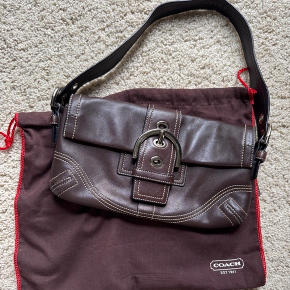 Coach brown leather shoulder bag - Picture 1 of 5